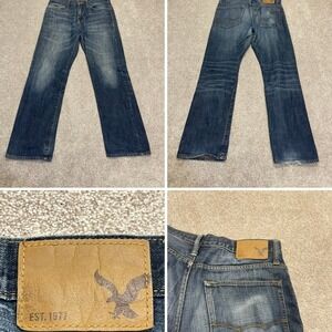 American Eagle mens relaxed straight jean sz 29/30 blue jeans cotton